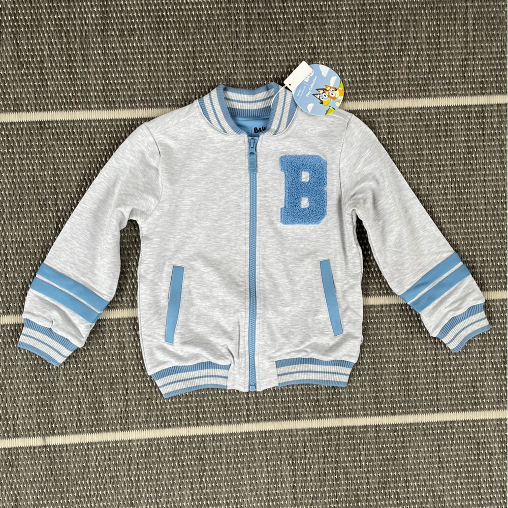 Bluey Gray/Blue Bamboo Bomber Jacket